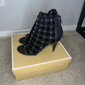 Michael Kors, Black Studded Heeled Sandals